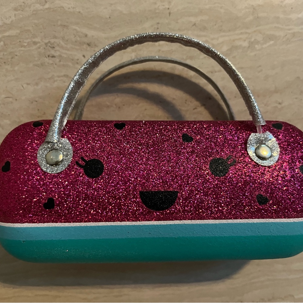Sparkly watermelon eye glass hard case - 6 inches